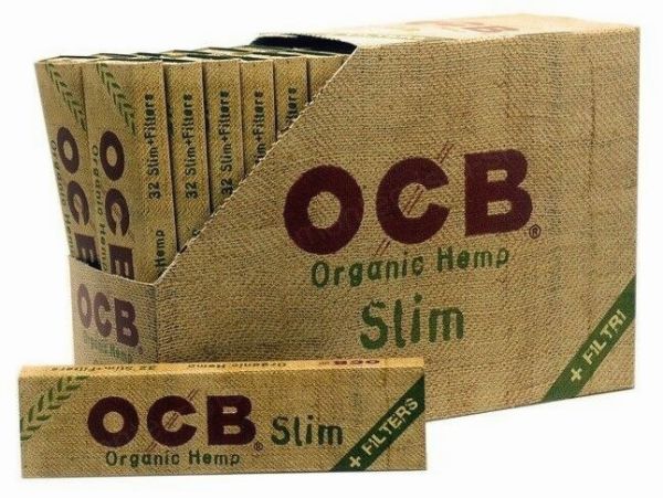OCB Organic Hemp Unbleached Rolling Papers + Filters - Slim - Pack of 32 - Vape wholesale supplies